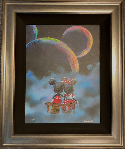 The Planets Aligned Framed by Jim Warren featuring Mickey and Minnie Mouse