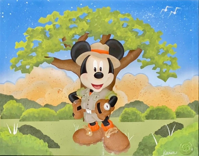 Safari Mickey by Karin Arruda featuring Mickey Mouse Original Paper Sculpture