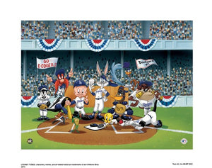 Line Up At The Plate Dodgers - By Warner Bros. Studio - Collectible Lithograph on Paper