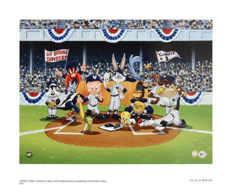 Line Up At The Plate Yankees - By Warner Bros. Studio - Collectible Lithograph on Paper