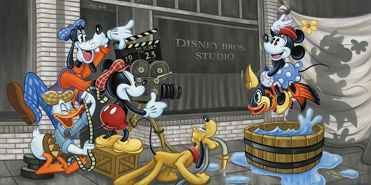 Making Movie Magic by Tim Rogerson featuring Mickey, Minnie, Goofy, Donald, and Pluto