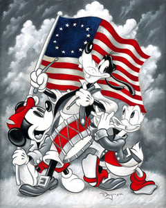 March Of Independence by Tim Rogerson featuring Mickey, Donald, and Goofy