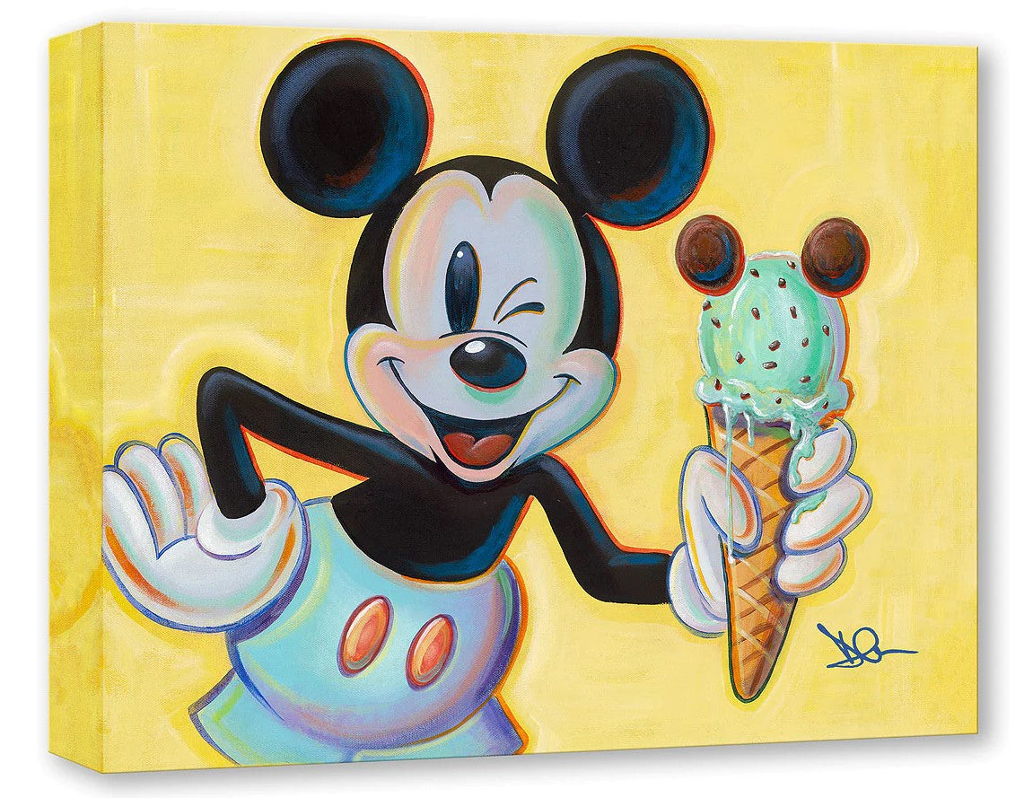 Minty Mouse by Dom Corona featuring Mickey Mouse Treasures On Canvas