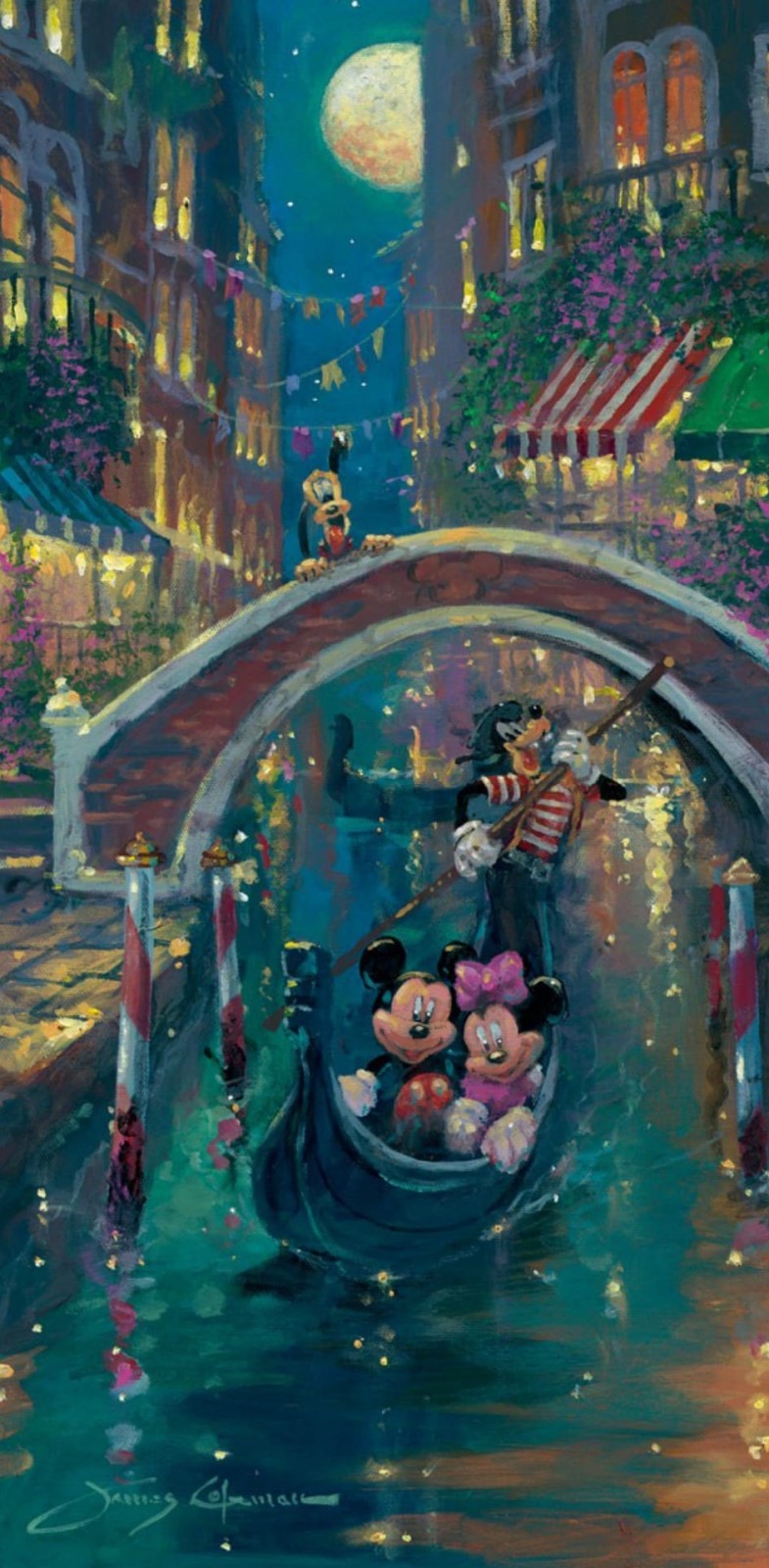 Moonlight in Venice with Mickey Mouse and Friends by James Coleman