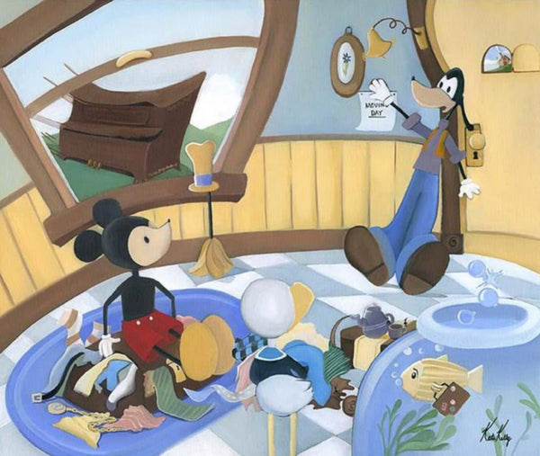 Moving Day by Katie Kelly featuring Mickey Mouse, Donald, and Goofy