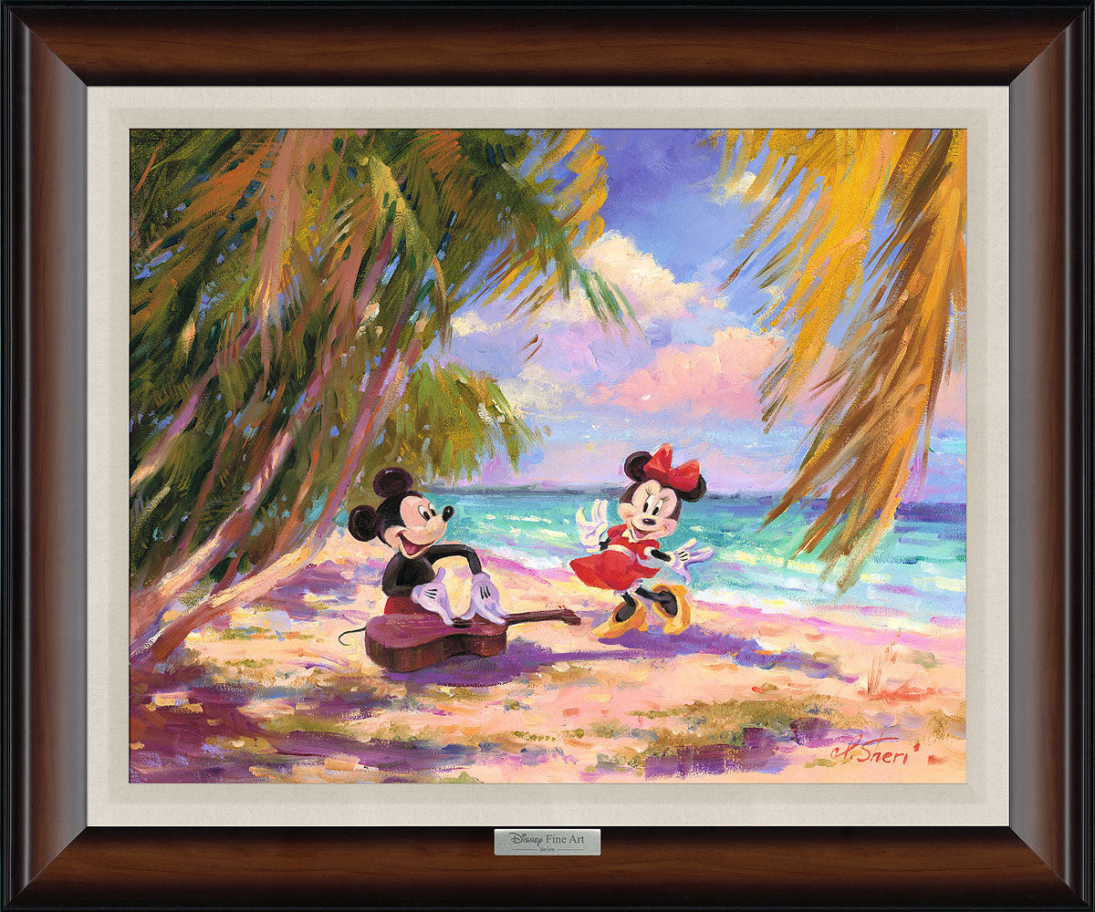 Palm Trees and Island Breeze Mickey and Minnie by Irene Sheri