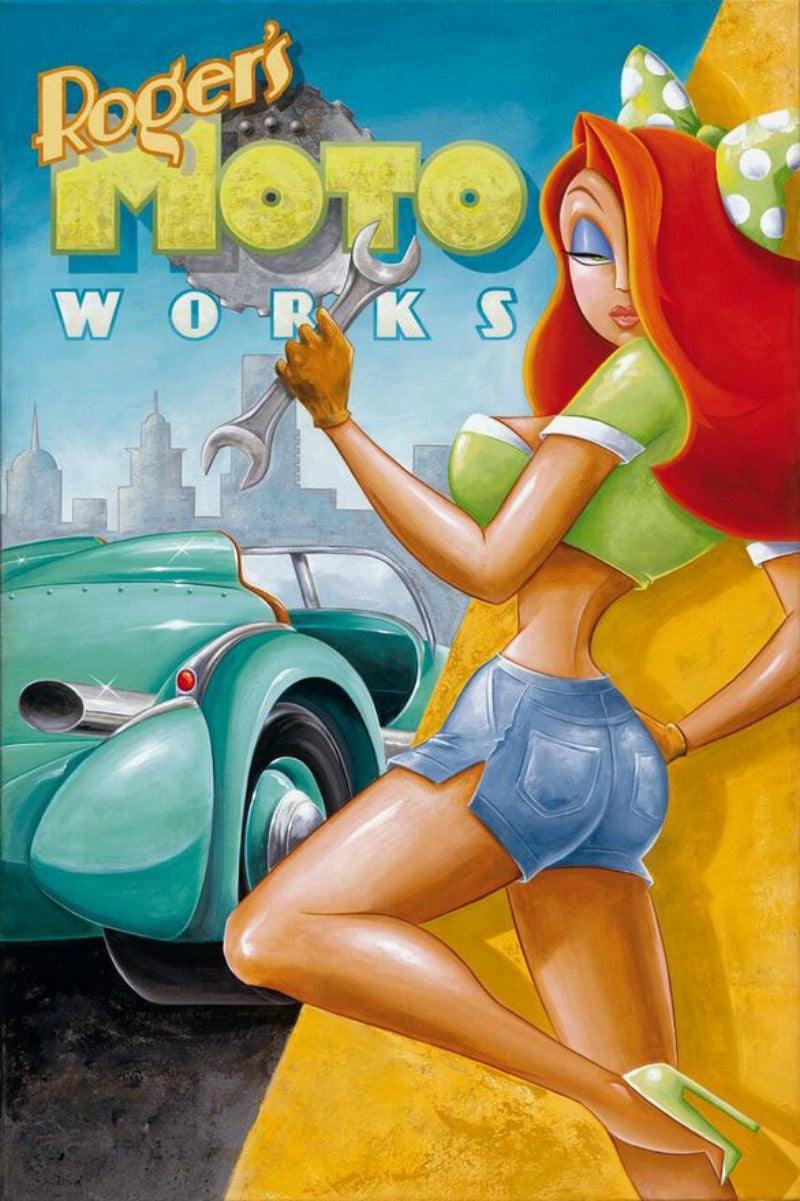 Roger's Moto Works by Mike Kungl inspired by Roger Rabbit