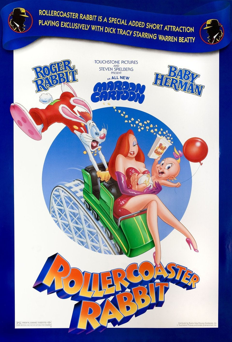 Rollercoaster Rabbit 1990 Original Movie Poster - Framed