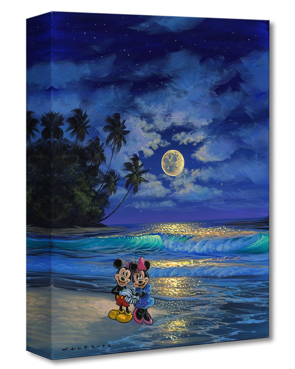 Romance Under The Moonlight by Walfrido Garcia Featuring Mickey and Minnie Mouse