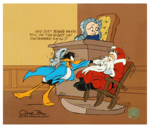 Santa On Trial - Limited Edition Hand Painted Animation Cel Signed by Chuck Jones