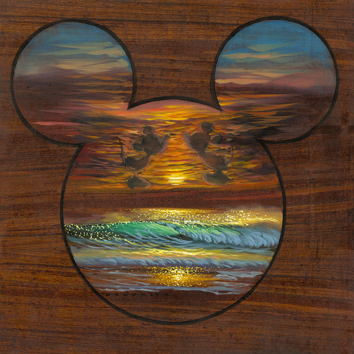 Sunset Silhouette Mickey by Walfrido Garcia
