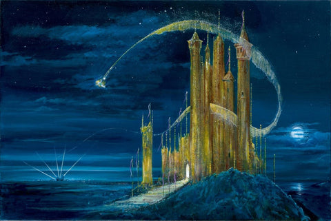 The Gold Castle - AP Artist Proof Edition- by Peter and Harrison Ellenshaw featuring Tinkerbell