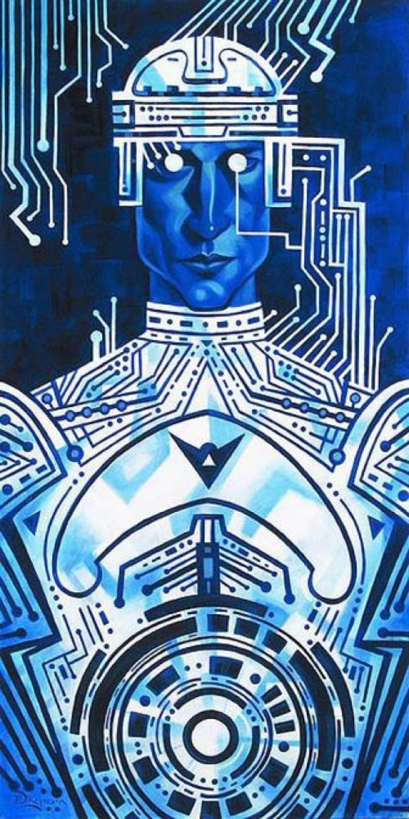 Tron In Silicon by Tim Rogerson inspired by the film Tron