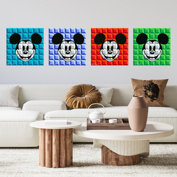 8-Bit Block Mickey Aqua Mickey Mouse by Tennessee Loveless