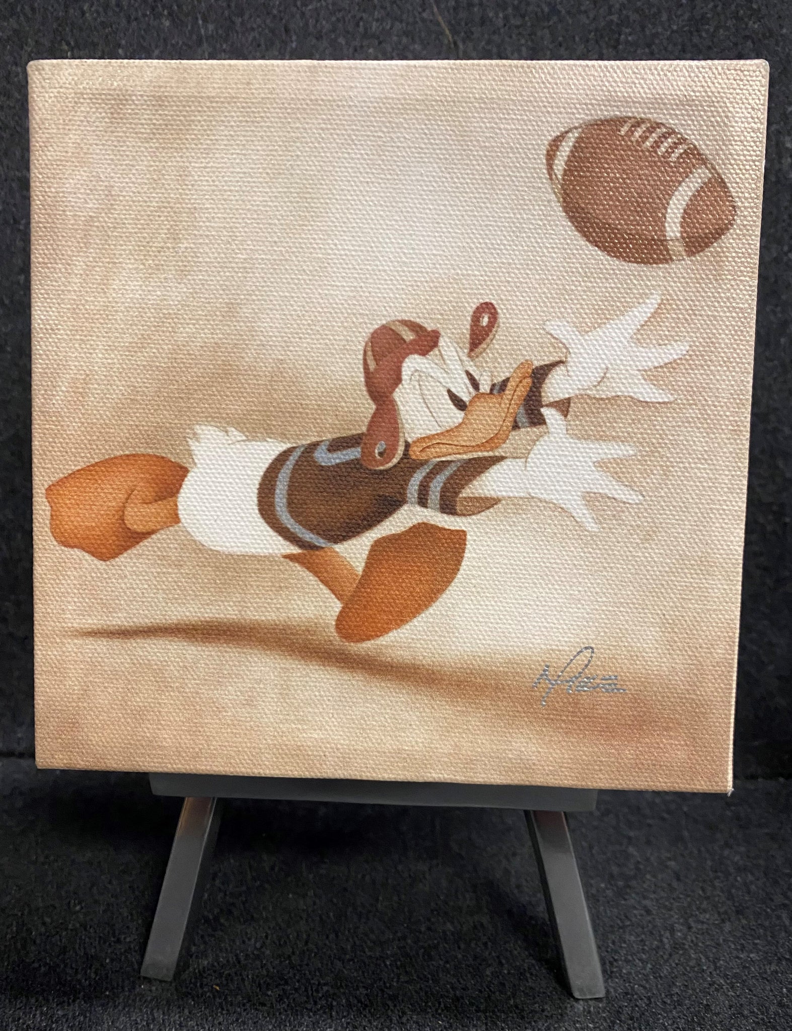 Wide Open by Mike Kupka Canvas + Easel Featuring Donald Duck