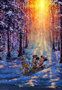 Winter Sleigh Ride Mickey and Minnie by Rodel Gonzalez