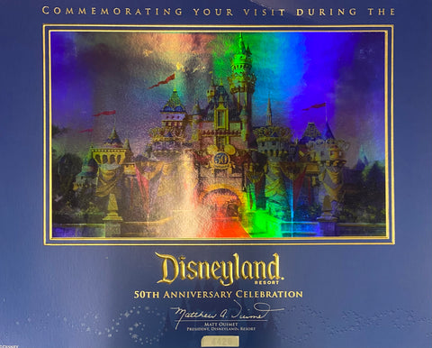 Disneyland 50th Commemorative Sleeping Beauty Castle Holographic Prints