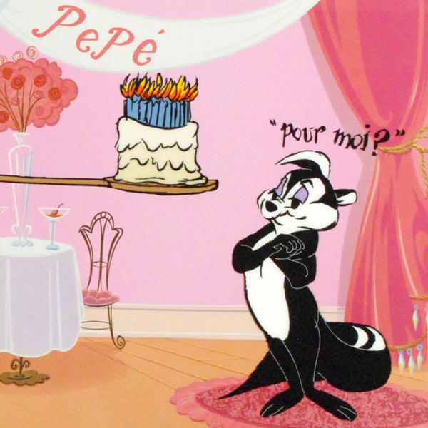 Pepe's 50th Birthday - Limited Edition Hand Painted Animation Cel Signed by Chuck Jones
