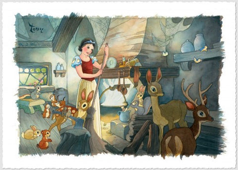 Tidying up by Toby Bluth inspired by Snow White and the Seven Dwarfs